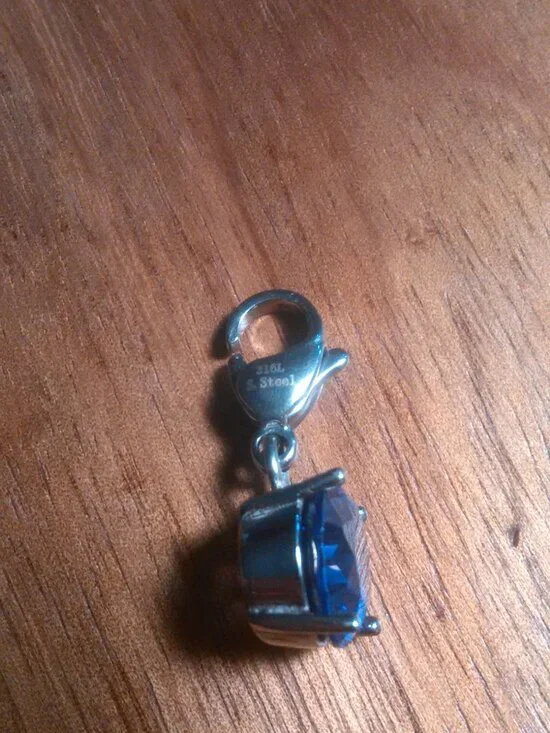 Multi-Faceted Purple Crystal Stainless Steel Charm - Picture 11 of 14